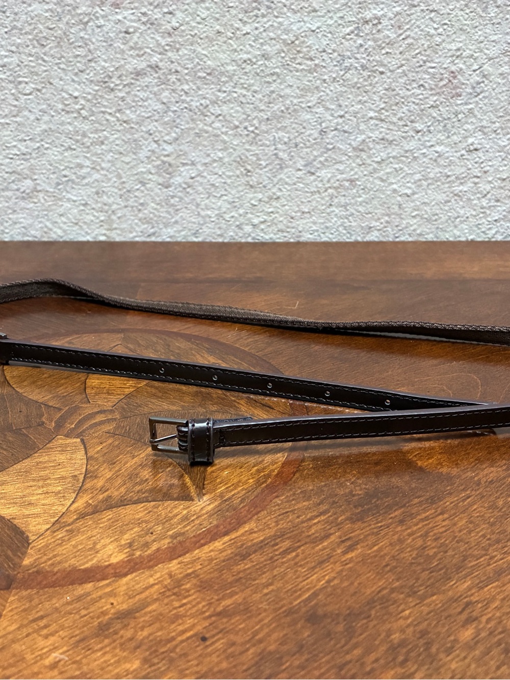 Max mara Slim Leather Crossbody Strap for Women - Dark Brown